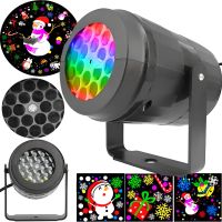 Новогодний лазерный проектор Led Projection Light 1367-3 на 16 рисунков, Настенный вращающийся проектор подсветка с кронштейном для дома Черный