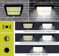 Подвесной уличный фонарь Solar light BK-128-6 COB на солнечной батарее с датчиком движения и пультом ДУ, водонепроницаемый настенный светильник