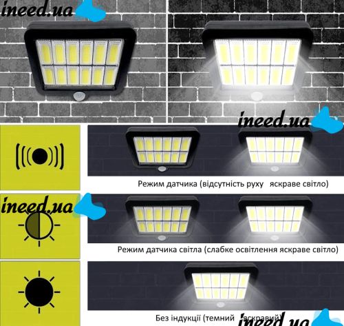 Подвесной уличный фонарь Solar light BK-128-6 COB на солнечной батарее с датчиком движения и пультом ДУ, водонепроницаемый настенный светильник