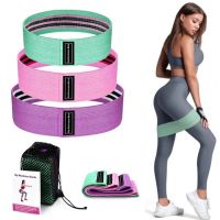 Тканевые эластичные фитнес резинки Luting Hip Resistance Bands 3 шт + мешочек для пилатеса, Набор резинок для фитнеса Эластичная лента эспандер для пилатеса
