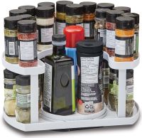 Спецовница Spice Spinner Organizer ZB-918 двухуровневый поворотный органайзер полка для хранения специй, подставка стеллаж для приправ и соусов