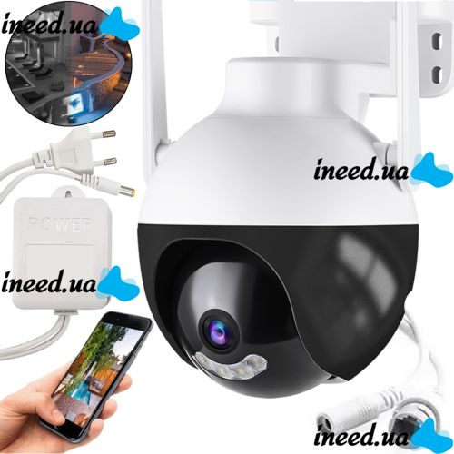 Уличная камера 360 видеонаблюдения 6 МП IP CAMERA Ap Ezviz QF300 поворотная WiFi видеокамера с ночной съемкой и датчиком движения 6 mp и блок питания