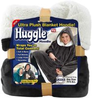Hoodie Huggle Hoodie Ultra Plush Blanket 2 in 1 Unisex Oversize Hoodie Hoodie Plush Plaid with Fleece Sleeves 74X110 cm Grey 