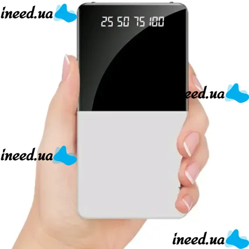 Зарядное устройство УМБ Power Bank 20000 mAh Xiaomi Power Quantus MI 2.1C 2xUSB повербанк с фонариком, Внешний аккумулятор батарея для телефона