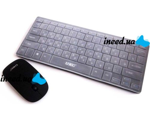 Комплект беспроводная ультратонкая Bluetooth клавиатура и мышь UKC WI1214 Black набор 2 в 1 для ПК компьютера ноутбука с USB адаптером 2.4GHz Черный