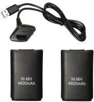 Зарядное устройство Microsoft Play Charge Kit Xbox 360 4в1 с двумя аккумуляторами 4800mAh, Зарядный комплект для джойстиков 2 аккумулятора + адаптер