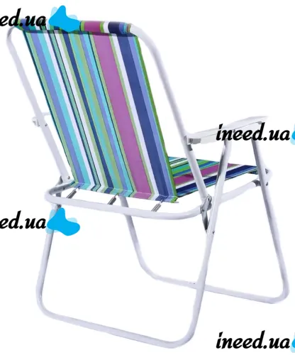Folding chair AMF Picnic CCS022 with armrests camping striped, oxford, folding chair 1215, camping, for picnic, Striped