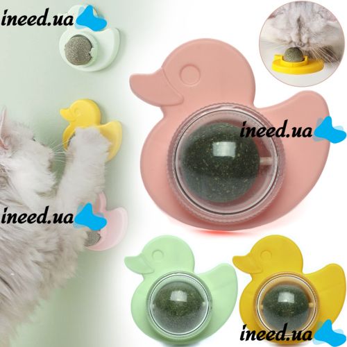 Игрушка лакомство шарик с кошачьей мятой Cat Mint Toy Ball AND LY-757 вращающийся ролик из натуральной мяты, вкусняшка мята на липучке для котов