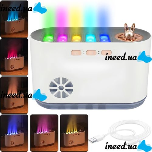 Humidifier Night Light Aroma Humidifier LA-0649 700 ml Ultrasonic Desktop Cleaner, Aroma Diffuser with RGB LED Backlight USB White