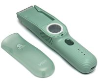 Машинка для стрижки детей VGR Baby V-155 5W беспроводной вакуумный детский триммер для младенцев с вытяжкой волос и насадками на аккумуляторе Зеленый