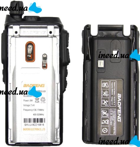 Двухдиапазонная рация Baofeng UV82 5W на 128 каналов до 7 км портативная цифровая радиостанция с гарнитурой и двойной кнопкой 2800 мАч UV-82 Черная