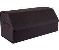 Folding organizer in the trunk EVAtech ECO MAG-740 L 65x30x30 cm folding bag eco leather valise with 3 compartments for storage in the car Black