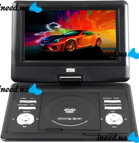 Цифровой DVD проигрыватель 11" Opera NS-1180 11"поворотный LCD плеер, автомобильная DVD-книга с Т2 тюнером, пультом ДУ и джойстиком TV USB SD OP-1180