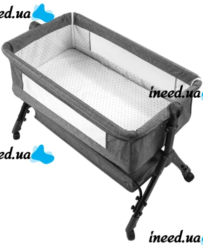 Детская приставная кроватка колыбель Baby Crib D929 люлька с москитной сеткой, корзиной для хранения и регулировкой высоты для новорождённых X-637