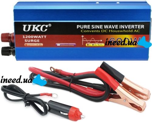 Преобразователь с чистой синусоидой UKC AC/DC 12v-220V 600W автомобильный инвертор напряжения тока 12В 220В 600 Вт аккумулятор от прикуривателя