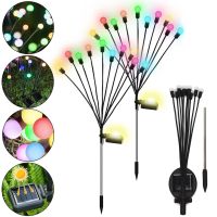 Уличный садовый светильник Solar Firefly Lamp MH‑1018 Светлячки 2 шт. 70 см гибкие декоративные RGB фонарики 10 LED светодиодов на солнечной батарее
