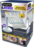 Настольная лупа на штативе Reading Brighter Viewer LK2303-91 3х увеличительное стекло со светодиодной LED подсветкой на подставке для чтения Белое