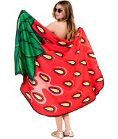 Bigmouth Beach Blanket Strawberry YX0012 3D Beach Blanket Lint Free Beach Mat 152x122cm Picnic and Beach Towel Strawberry