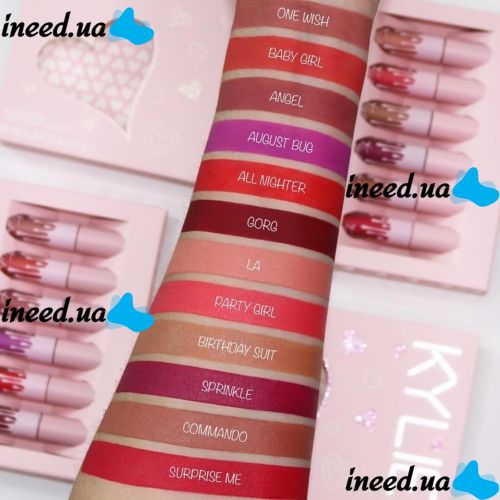 Большой подарочный набор косметики Kylie I Want It All Pink 23 в 1 декоративная косметика для лица помада, тени, кисти для макияжа и пудра Розовая