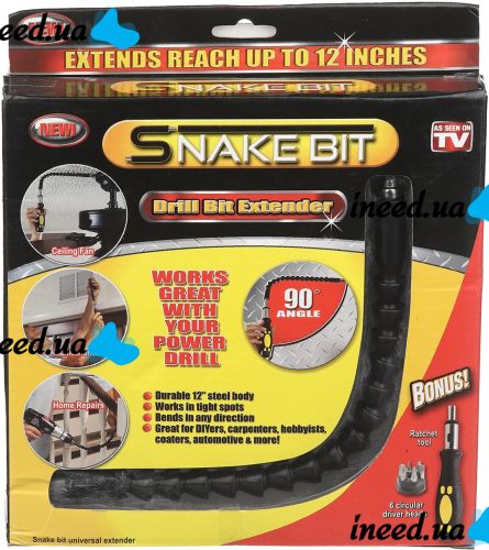 Гибкий удлинитель с отверткой Snake Bit TOO SB-48 набор сменных бит с гибкой насадкой для отвертки, шуруповерта и дрели 30 см магнитный вал SB48