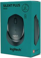 Беспроводная оптическая мышь Logitech M330 Silent Plus Black игровая геймерская мышка на батарейке для ПК компьютера и ноутбука 2.4GHZ USB Черная