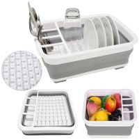 Складная кухонная сушилка для посуды Kitchen Craft Joseph Extend BN-090 раскладная, силиконовая сушка для тарелок и кухонных приборов, поддон