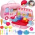 Children's play set Happy Chef 678-101A toy kitchen in a suitcase for 21 items, a suitcase on wheels for playing cook from 5 years old Pink