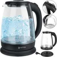 Electric kettle Bitek BT-3110 1.8L disc glass Electric Kettle with LED Backlight, Operation Indicator and auto-off Bitek 2400W
