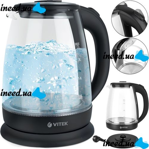 Electric kettle Bitek BT-3110 1.8L disc glass Electric Kettle with LED Backlight, Operation Indicator and auto-off Bitek 2400W