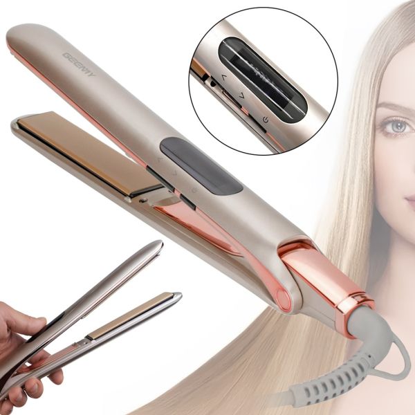 Hair Straightener Gemei GM-407 35W Ceramic Curling Iron for Styling and Straightening Geemy with Display and Temperature Controller Kemei