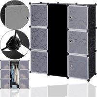 Складной шкаф органайзер для вещей Storage Cube Cabinet MP-29 110х110х35 см пластиковая тумба на 7 секций полочка для одежды и обуви Черная