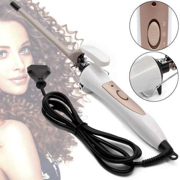 Curling iron for afro curls Promozer MZ-2218 9 mm thin afro for curling and styling hair, ceramic small forceps with indicator and stand 35W