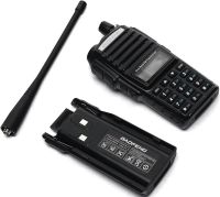 Двухдиапазонная рация Baofeng UV82 5W на 128 каналов до 7 км портативная цифровая радиостанция с гарнитурой и двойной кнопкой 2800 мАч UV-82 Черная