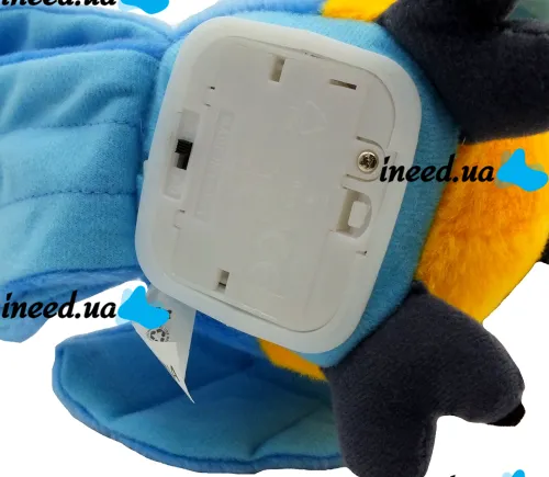 Интерактивный говорящий Попугай Talking Parrot K14802-3 22 см детская мягкая музыкальная игрушка, повторюшка с микрофоном на батарейках Голубая