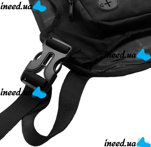 Tough Slhs 125 tactical vest chest bag with 2 compartment pockets, headphone output and adjustable chest straps Black
