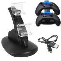 Зарядная подставка док станция для геймпадов XBOX ONE/ONE S/ONE X на 2 джойстика, Зарядное устройство для зарядки геймпадов с подсветкой Черная