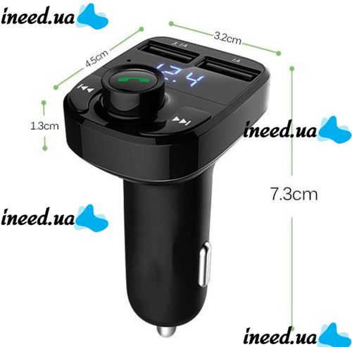 Автомобильный FM трансмиттер передатчик Bluetooth MP3 CAR MOD X8 BT, Авто ФМ модулятор в машину с зарядкой 3.1 A, Автомобильное зарядное устройство