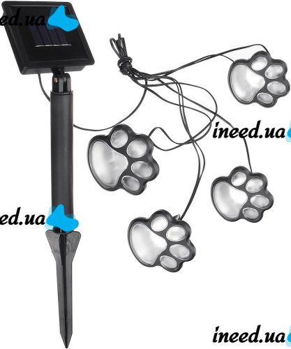 Садовые светящиеся следы Paw Print Light DL49 автономный уличный LED светильник в грунт, светодиодное освещение для газона на солнечной батарее