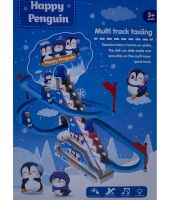 Детский музыкальный трек Happy Penguin 3011 горка с пингвинами, автоматический подъемник со звуковыми эффектами на батарейках Пингвины на горке 