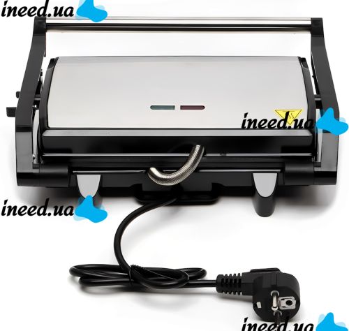 Электрический контактный гриль Bitek BT-2685 2000W прижимной электрогриль для мяса, сендвичница с антипригарным покрытием и таймером Grill Maker
