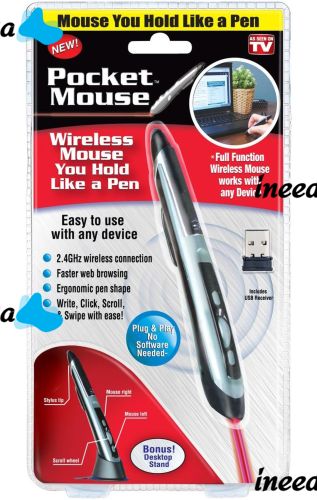 Беспроводная оптическая мышь Pocket Wireless Pen Mouse Fairy сенсорная перезаряжаемая ручка пульт для рисования 1000 DPI с адаптером Micro USB Type-C Серая