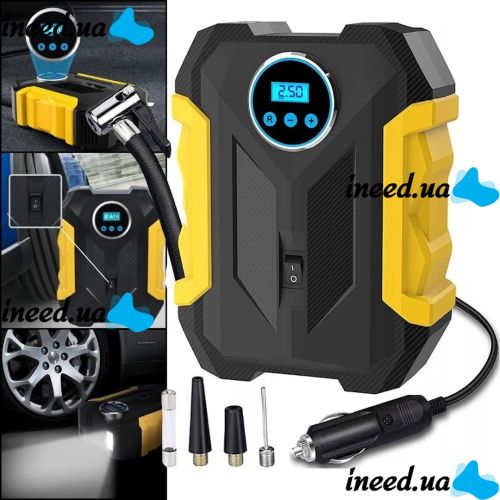 Автомобильный компрессор CarSun Air Pump C1399-1 автокомпрессор с дисплеем и фонарем для подкачки шин от прикуривателя 12V воздушный насос для машины