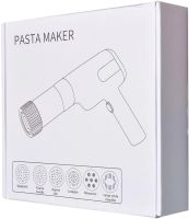 Ручна машинка для приготування і нарізки локшини Pasta Maker XL-859 Пастамейкер бездротовий пістолет, знімний прес з насадками на акумуляторі Білий