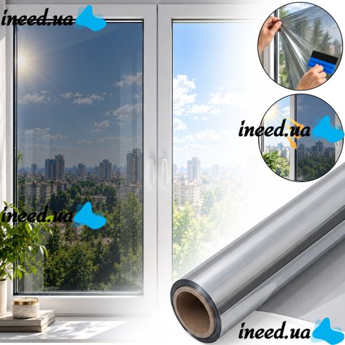 Самоклеящаяся тонировочная пленка для окон Proffilms Silver PS-40 3м х 60 см для защиты от солнечных лучей, фольга от солнца на окна 300х60см