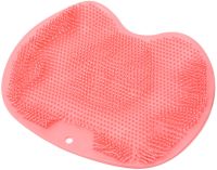 Silicone massage mat Cleaner Shower Foot Scrubber Mat Pink LY-379 back and foot suction cup wall mounted shower washcloth Pink