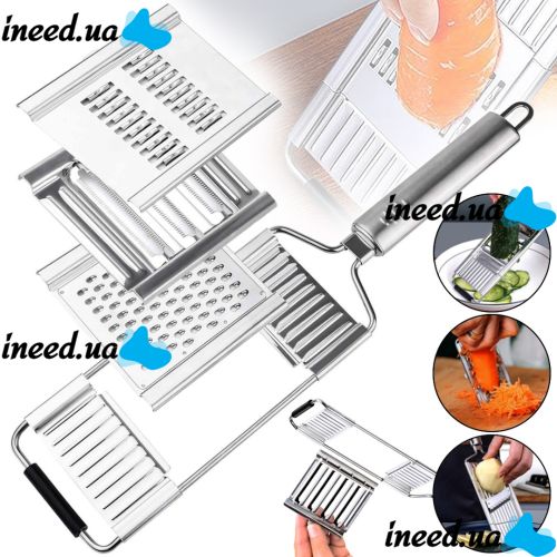 Vegetable Slicer Grater XL-338 handheld vegetable slicer for peeling and slicing fruits and vegetables, flat slicer 3 interchangeable stainless steel attachments