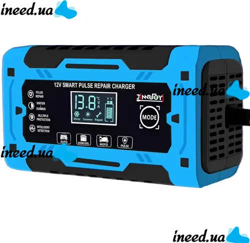 Автомобильное импульсное пускозарядное АКБ Jinnuoyi Pulse Repair Charger 12V 10A устройство с LED дисплеем для зарядки аккумуляторов авто 10Ah–200Ah