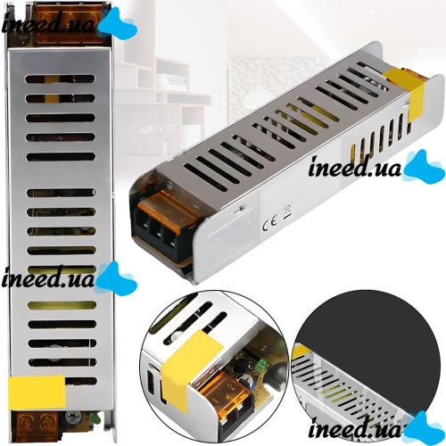 Імпульсний блок живлення Metal Long 12V 35A 420W S-420 - 12 мережевий адаптер з пасивним охолодженням для світлодіодних LED ламп в металевому корпусі