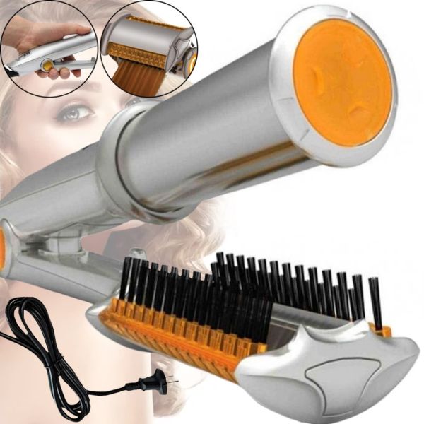Професійні щипці утюжок Instyler M-125 для укладання волосся з обертовим циліндром, Плойка для завивки і випрямлення Інстайлер 45W Сріблястий