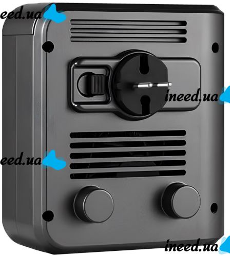 Портативный мини обогреватель в розетку Handy Heater NFJ-08 800W электрический настенный тепловентилятор с дисплеем и пультом от сети AND 032 Черный